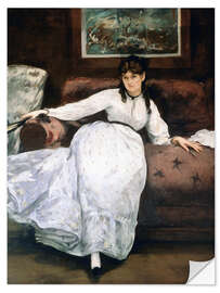 Selvklæbende plakat The rest or Portrait of Berthe Morisot