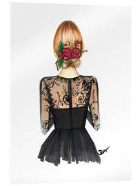Acrylic print Black Lace and Rose