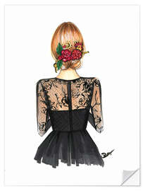 Wall sticker Black Lace and Rose