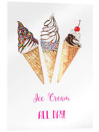 Acrylic print Ice cream all day