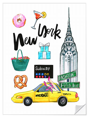 Wandsticker Reise nach New York