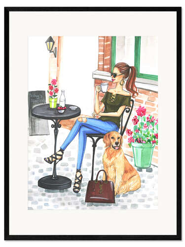 Plakat artystyczny premium w ramie Afternoon coffee