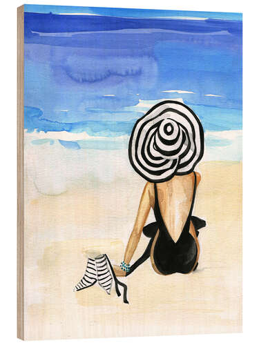 Hout print Beach time