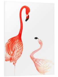 Foam board print Flamingo Love