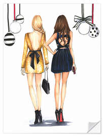 Selvklebende plakat Fashionista best friends