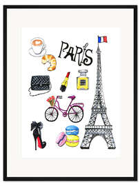 Gerahmter Kunstdruck Reise nach Paris