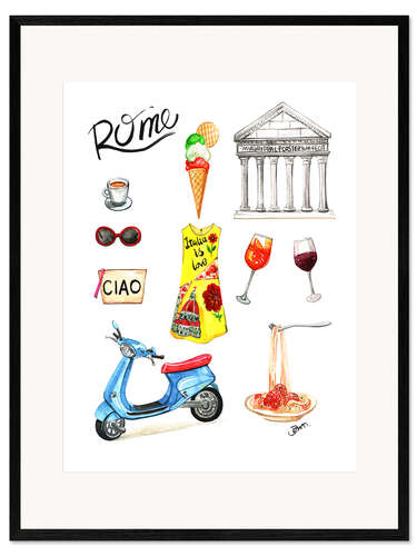Impressão artística com moldura Rome Sightseeing