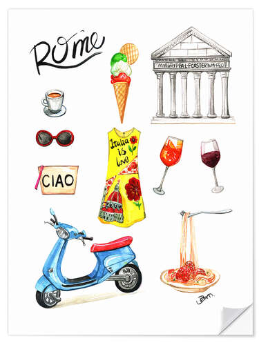 Selvklebende plakat Rome Sightseeing