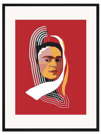 Gerahmter Kunstdruck Frida Kahlo abstrakt
