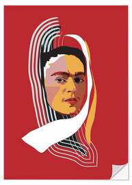 Selvklæbende plakat Frida Kahlo Abstract