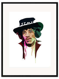 Impressão artística com moldura Jimi Hendrix