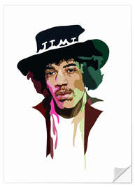 Naklejka na ścianę Jimi Hendrix