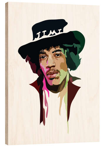 Stampa su legno Jimi Hendrix