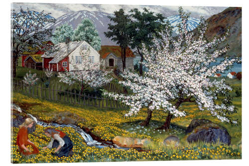 Quadro em acrílico Macieiras em flor