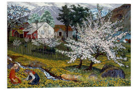 Foam board print Flowering apple tree, Strømsbo farm