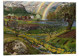 Gallery print Buttercups and rainbow