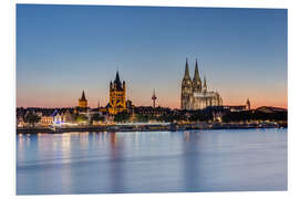 Foam board print Summer evening in Cologne