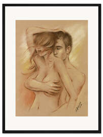 Gerahmter Kunstdruck Leidenschaftliches Pärchen