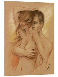 Tableau en bois Couple passionné