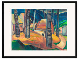 Gerahmter Kunstdruck Kispiox Dorf