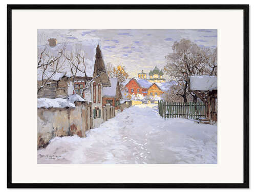 Kunsttryk i ramme Winter Evening. View of Pskov