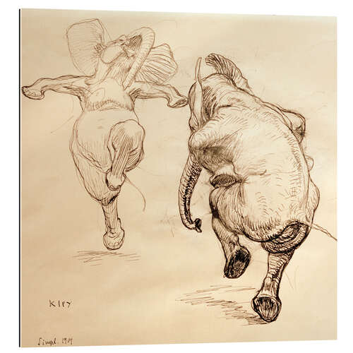 Gallery print Two dancing elephant