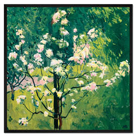 Gerahmter Kunstdruck Blühender Baum im Garten