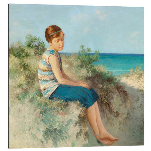 Gallery print Girl in the dunes by the North Sea beach on Sylt