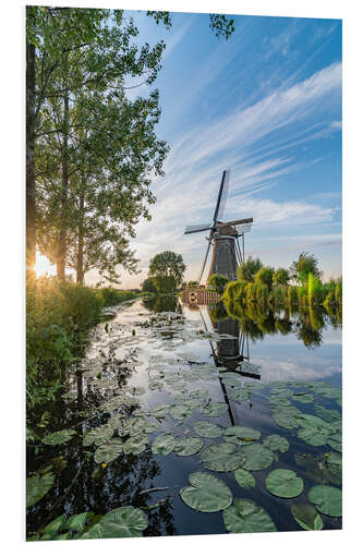 Foam board print Sunset Windmill landscape