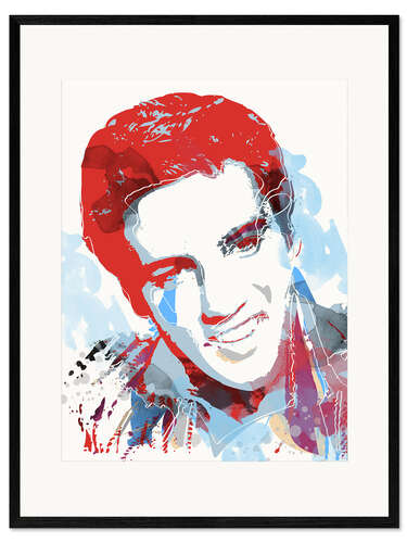 Inramat konsttryck Elvis Presley
