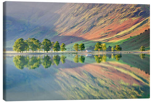 Canvas print Landscape reflecting in a lake