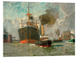 Acrylic print Of incoming steamer (Hamburg)