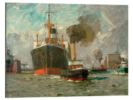 Aluminium print Of incoming steamer (Hamburg)