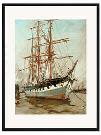 Gerahmter Kunstdruck Bark am Duckdalben