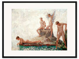 Gerahmter Kunstdruck Badende Jünglinge