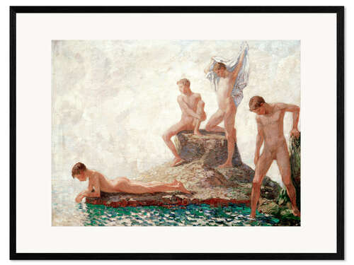 Ingelijste kunstdruk Bathers youths
