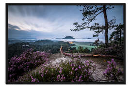 Gerahmter Kunstdruck Sonnenaufgang Sächsische Schweiz