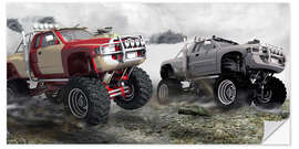 Sticker mural Course de monster truck