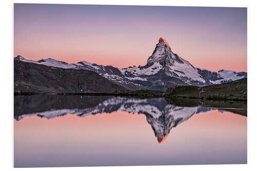 Tableau en PVC Lever du soleil sur le Cervin et Zermatt, Suisse