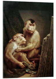 Akryylilasitaulu The art critic - two monkeys look at a painting