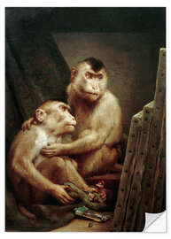 Sisustustarra The art critic - two monkeys look at a painting