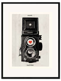 Framed art print Vintage retro camera