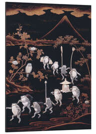 Quadro em alumínio Procession of frogs
