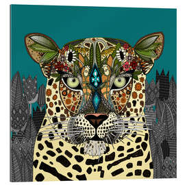 Galleriataulu Leopard Queen teal