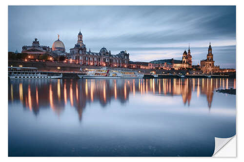 Sticker mural Dresden old town at the blue hour