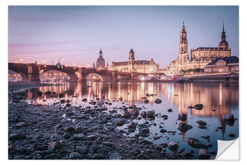 Wandsticker Dresden Altstadt zum Sonnenaufgang