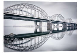 Akryylilasitaulu New Darnytskyi bridge in Kiev in winter