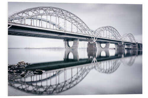 PVC print New Darnytskyi bridge in Kiev in winter