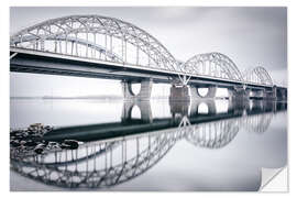 Naklejka na ścianę New Darnytskyi bridge in Kiev in winter