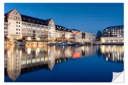 Selvklebende plakat Tempelhofer Hafen Berlin at the blue hour